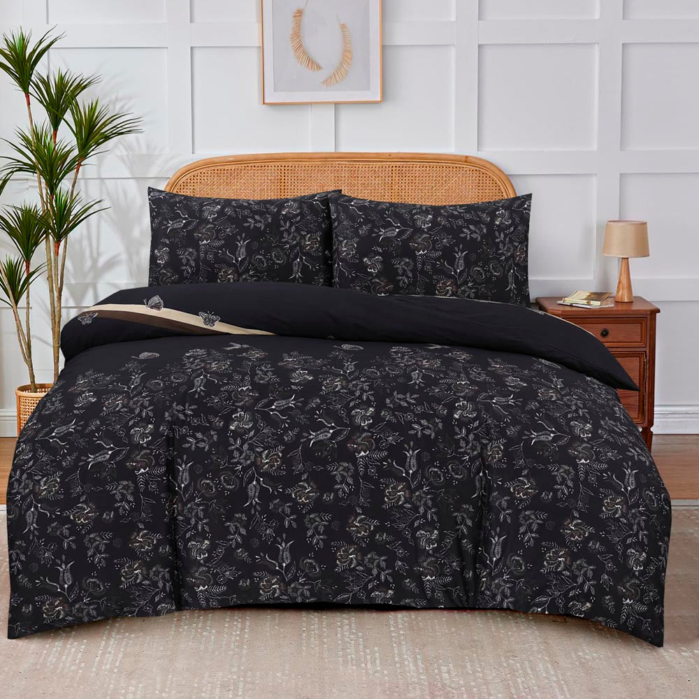 Modern Polycotton Printed Duvet Cover Set with Pillowcases, 26 Designs, Single/Double/King/Super King, Machine Washable