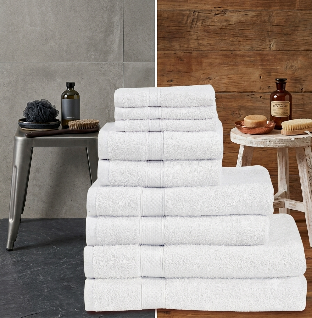 Norhtern Luxe 100% Woven Cotton Soft Plush and Fluffy 600 GSM Towel Bale Set of 8