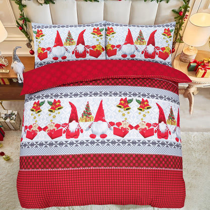 Luxurious Christmas Duvet Cover Sets 3D Xmax Design with Pillowcases Soft Fabric, Santa Claus, Festive Season, Snowman & Christmas Greetings