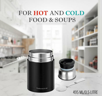 Multi Purpose 500ml Stainless Steel Vacuum Insulated Food Flask with Spoon