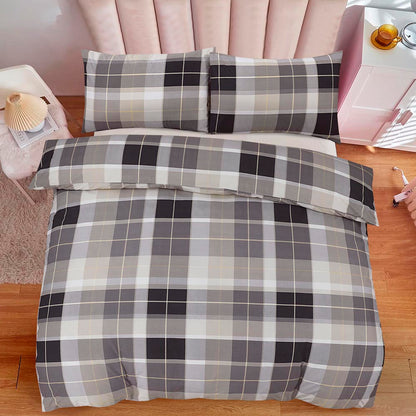 Modern Polycotton Printed Duvet Cover Set with Pillowcases, 26 Designs, Single/Double/King/Super King, Machine Washable