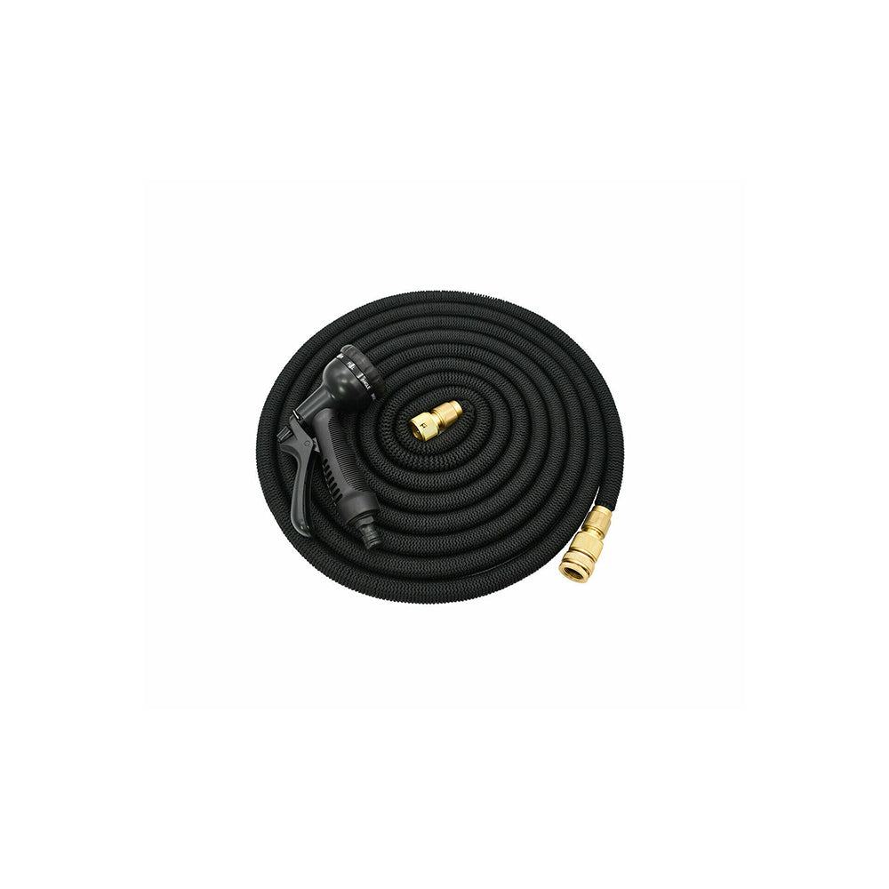 Expandable Garden Water Hose with 8-Function Spray Nozzle, Leakproof with Solid Brass Connector