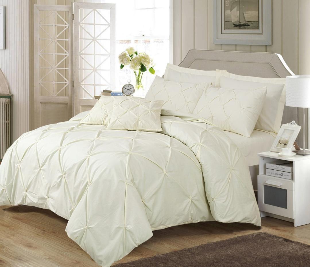 Pintuck Duvet Set Eliza Bedding Hand Stitched | 68-Pick Fibre | 50/50 Polycotton | Machine Washable