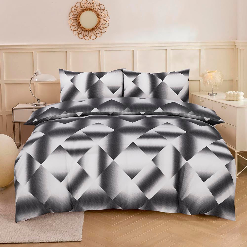 Modern Polycotton Printed Duvet Cover Set with Pillowcases, 26 Designs, Single/Double/King/Super King, Machine Washable