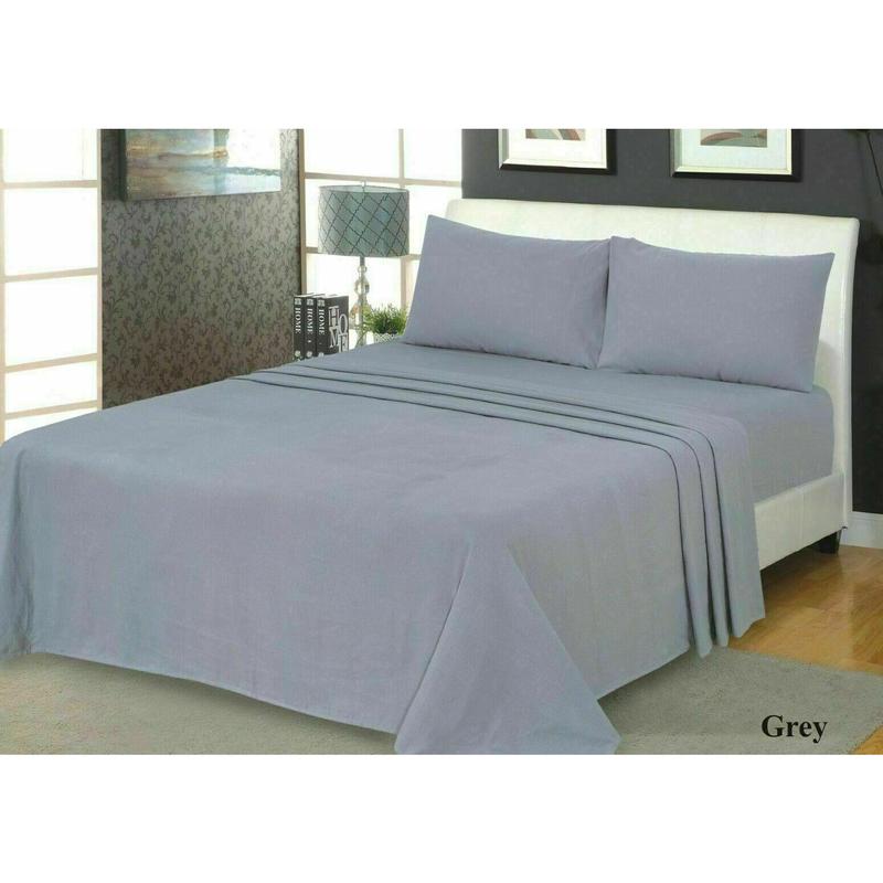 100% Soft Brushed Cotton Thermal Flannelette Extra Deep Sheet Fitted, Matching Flat Sheet with Pillowcases