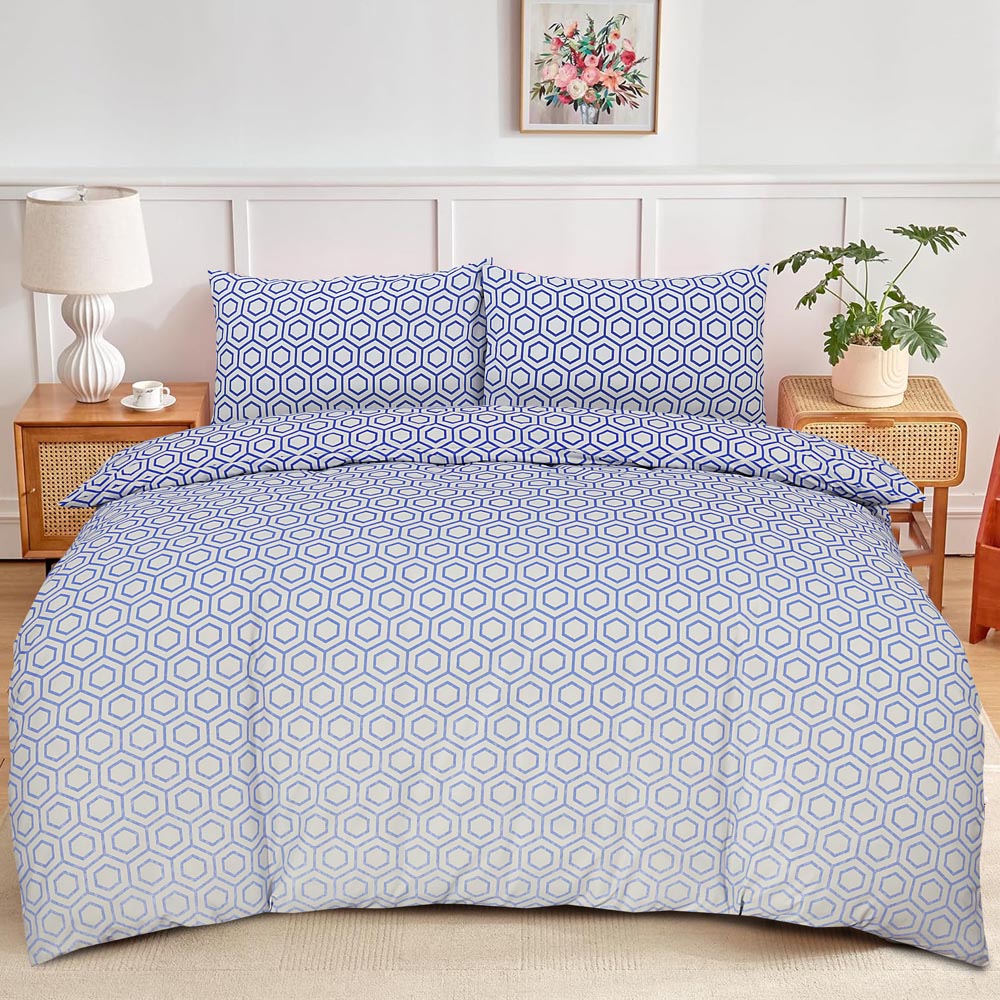 Modern Polycotton Printed Duvet Cover Set with Pillowcases, 26 Designs, Single/Double/King/Super King, Machine Washable