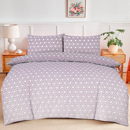 Modern Polycotton Printed Duvet Cover Set with Pillowcases, 26 Designs, Single/Double/King/Super King, Machine Washable