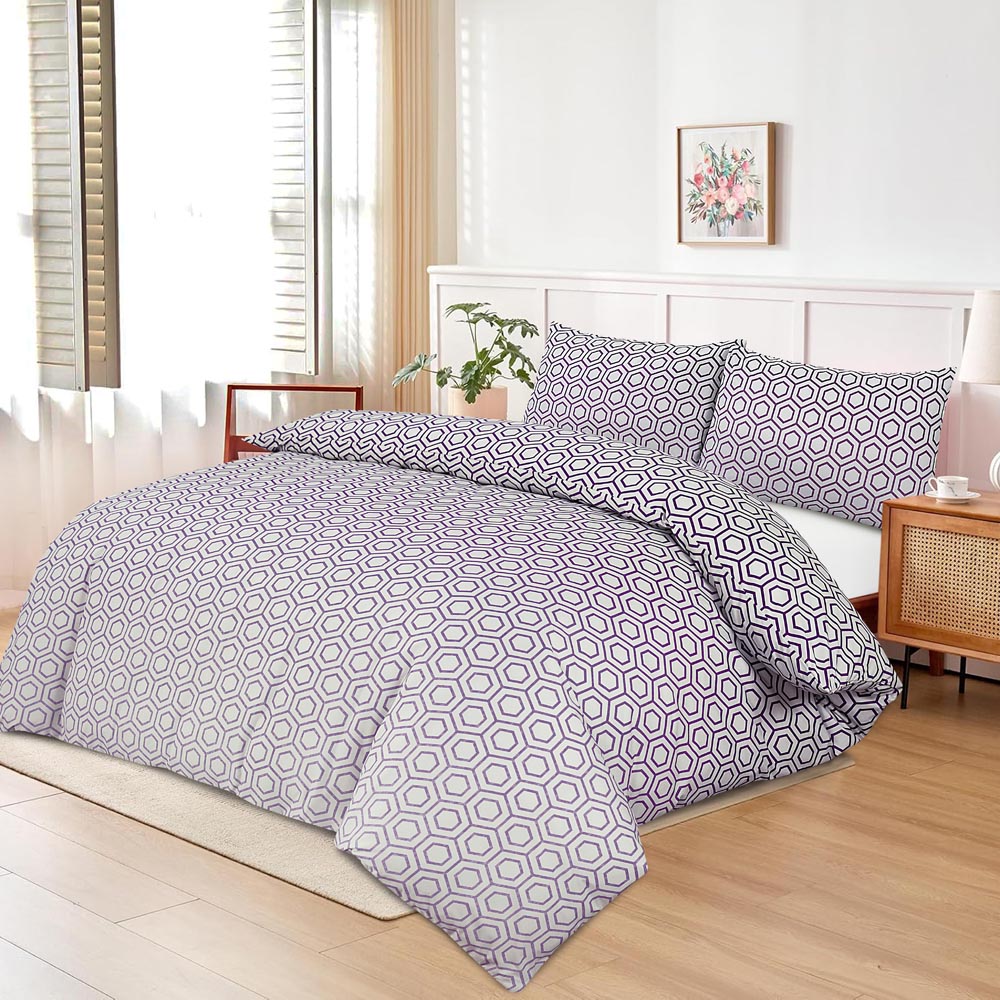 Modern Polycotton Printed Duvet Cover Set with Pillowcases, 26 Designs, Single/Double/King/Super King, Machine Washable