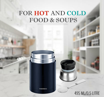 Multi Purpose 500ml Stainless Steel Vacuum Insulated Food Flask with Spoon