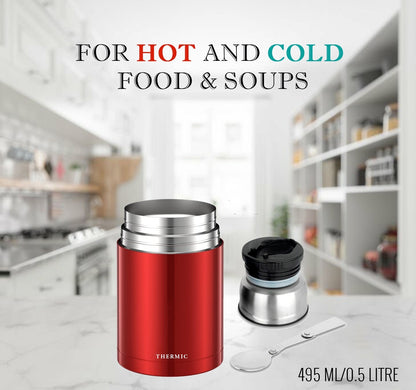 Multi Purpose 500ml Stainless Steel Vacuum Insulated Food Flask with Spoon