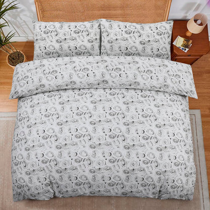 Modern Polycotton Printed Duvet Cover Set with Pillowcases, 26 Designs, Single/Double/King/Super King, Machine Washable