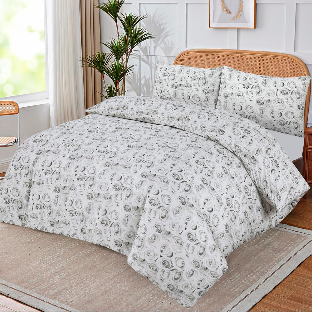 Modern Polycotton Printed Duvet Cover Set with Pillowcases, 26 Designs, Single/Double/King/Super King, Machine Washable